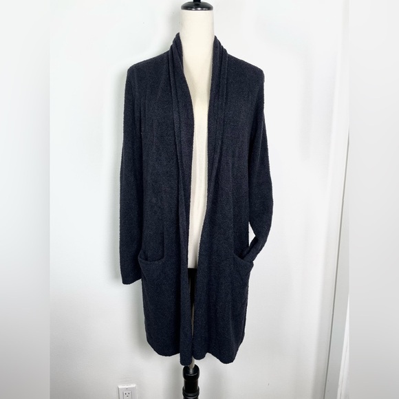 Barefoot Dreams Long Cardigan Carbon Size Small Open Sweater Cozy Soft - Picture 1 of 10